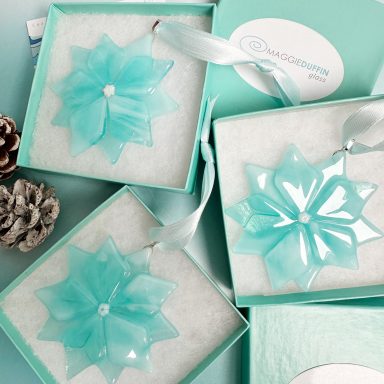 Ice blue snowflake christmas decoration