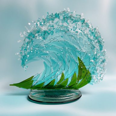 Rolling wave Aqua fused glass rolling wave